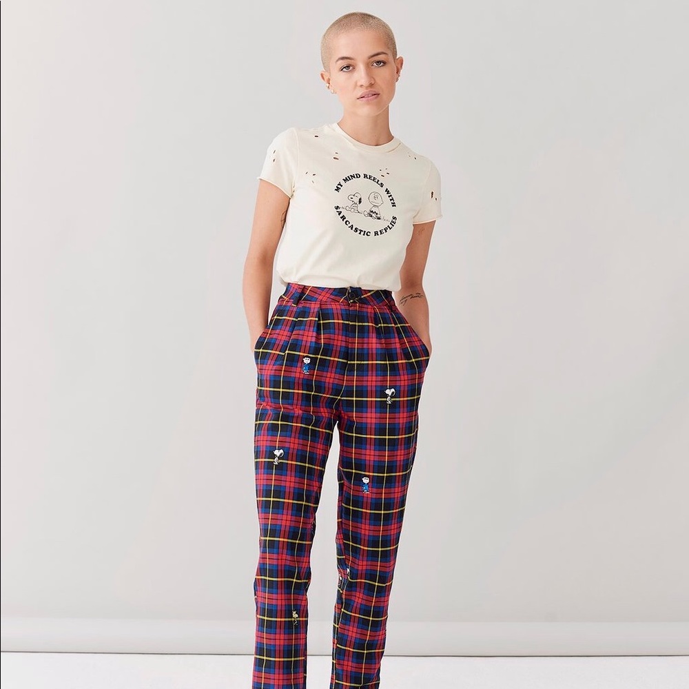 Lazy Oaf x Peanuts Character Repeat Check Pants